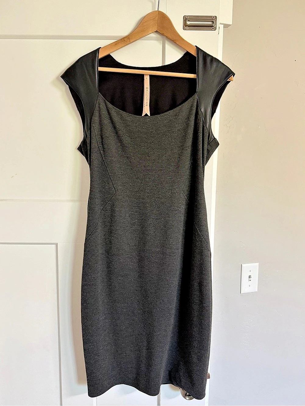 Bailey 44 Cap Sleeve Sheath Dress in Charcoal Gray